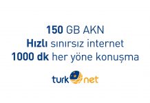 TurkNet 150GB AKN 1000dk Konusma TAAHHÜTSÜZ