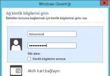 Ağ kimliği bilgilerini girin hatası